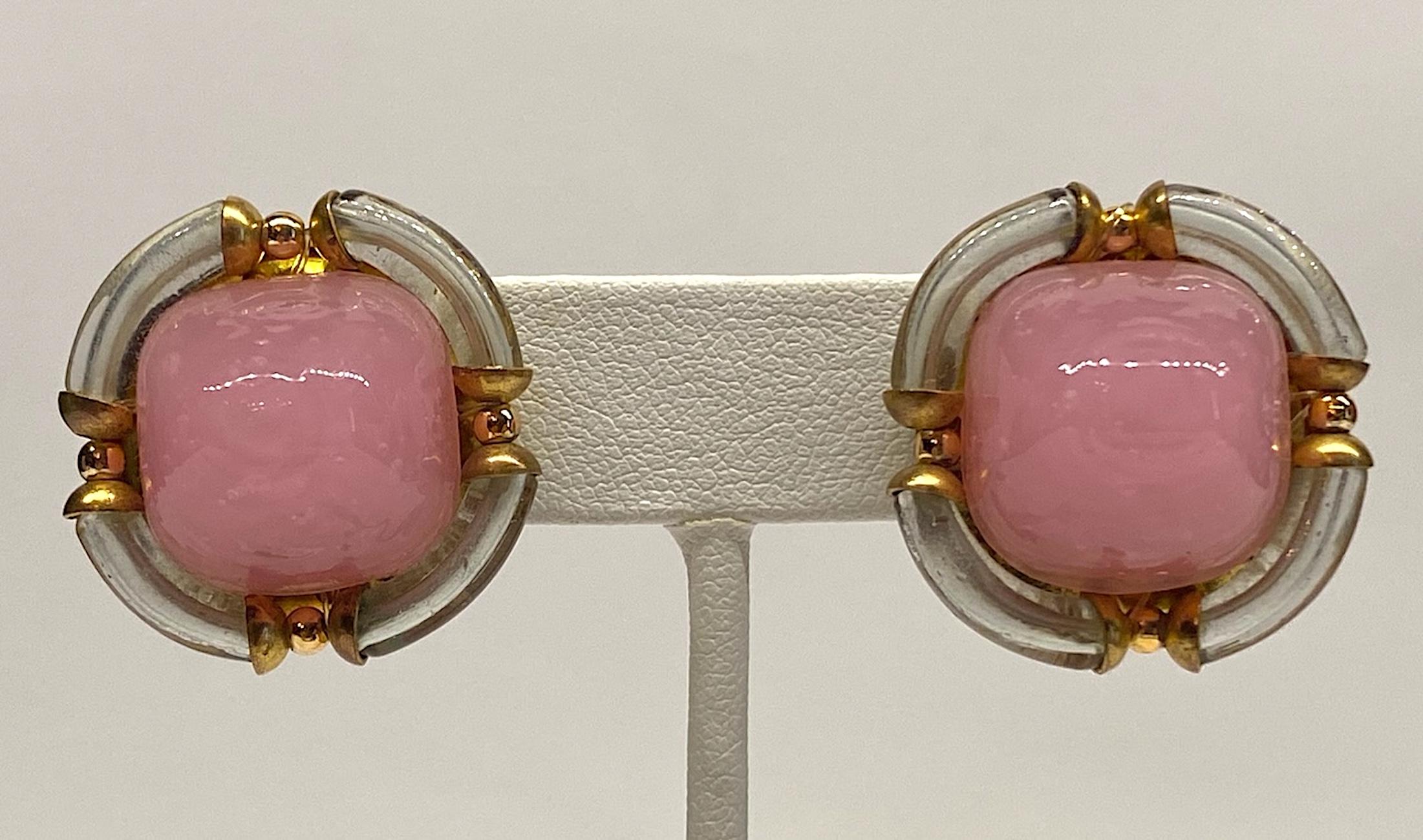 Archimede Seguso 1960s Murano Glass Button Earrings In Good Condition In New York, NY