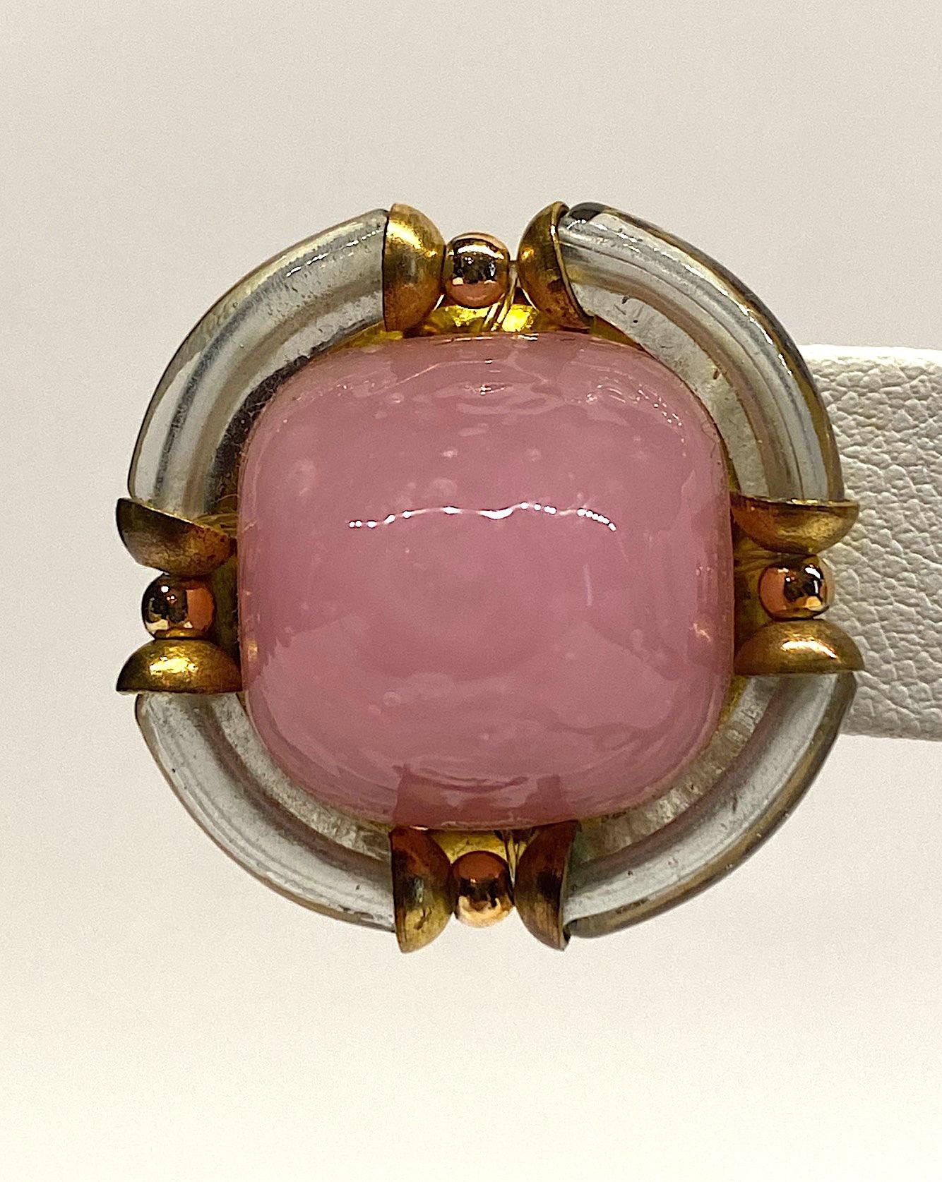 Archimede Seguso 1960s Murano Glass Button Earrings 1