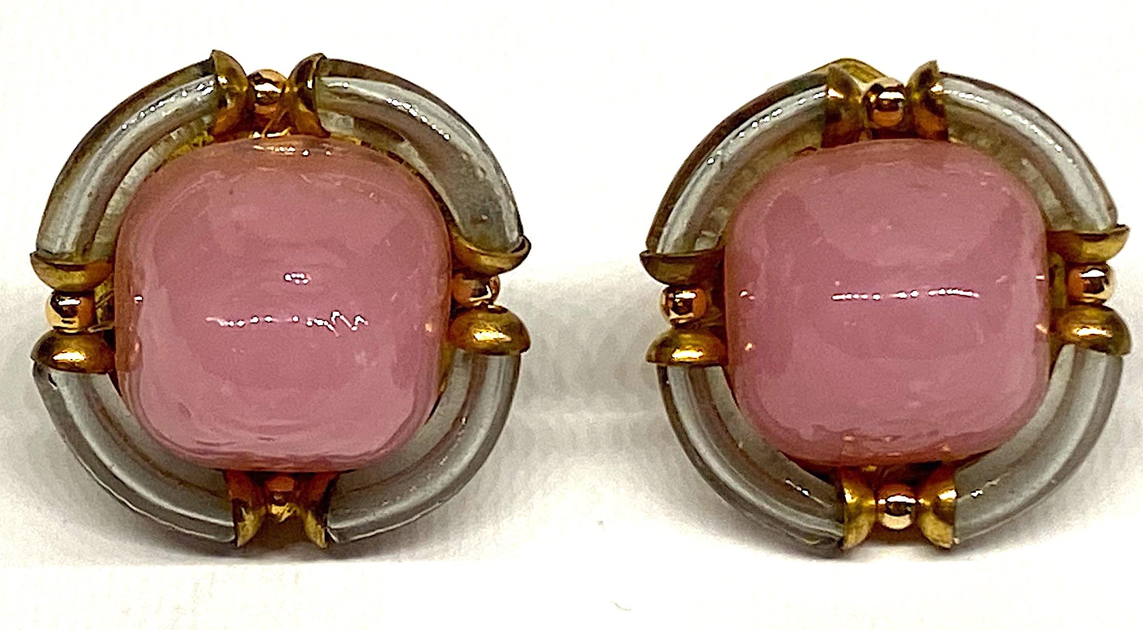 Archimede Seguso 1960s Murano Glass Button Earrings 5