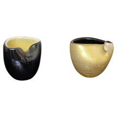 Archimede Seguso 2 Muranoglas Aschenbecher Italien 50er Jahre Mid-Century Modern