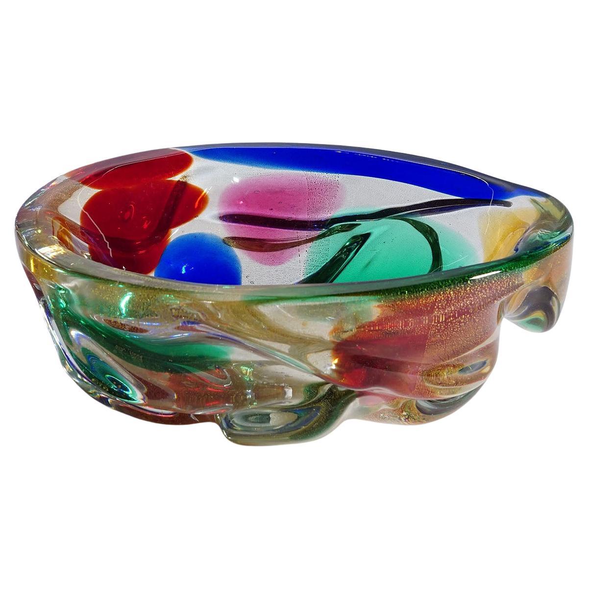 Bol 'A Macchie' d'Archimede Seguso avec taches de couleurs multiples