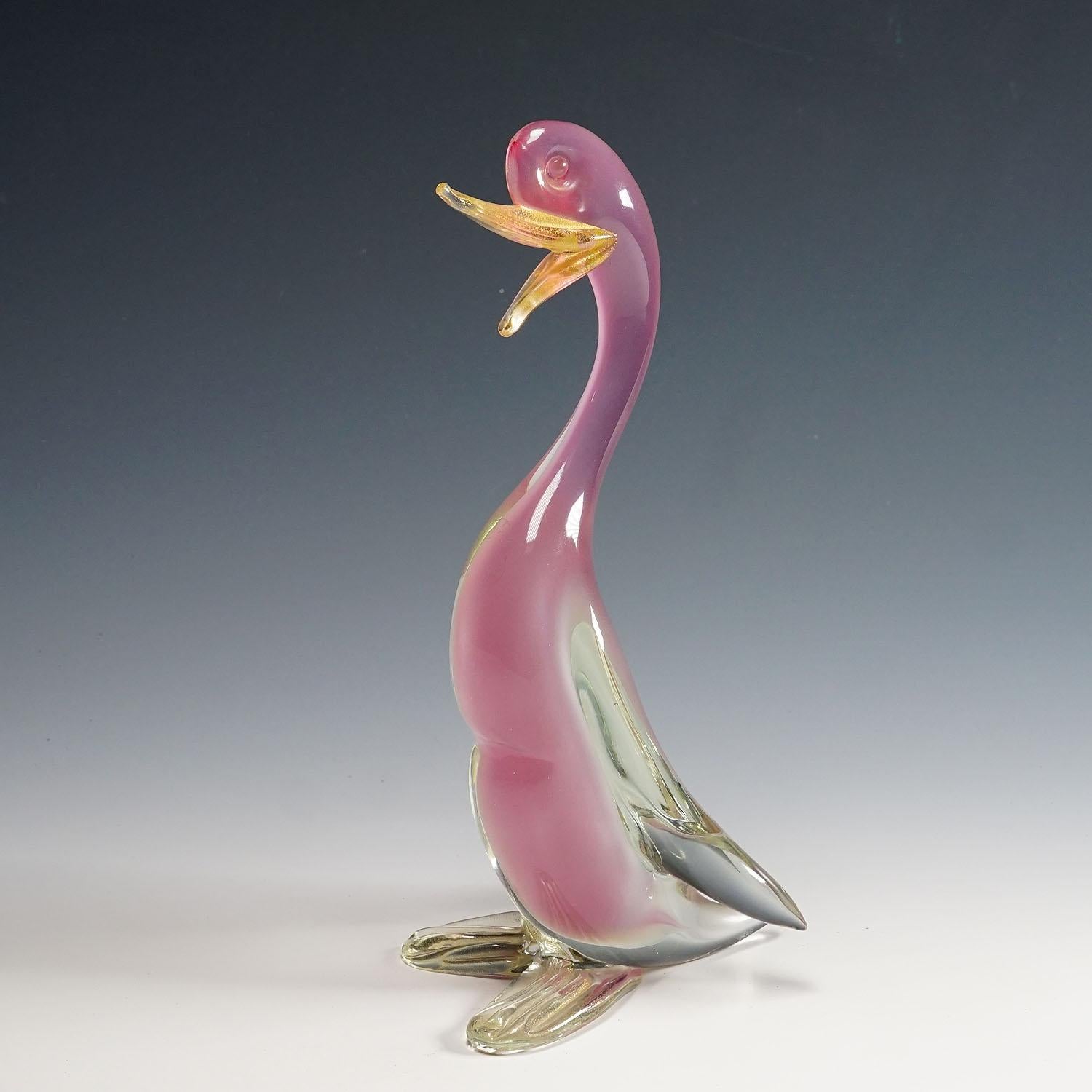 Archimede Seguso Alabastro Art Glass Duck, Murano Italy 1950s

A rare Venetian alabastro art glass duck sculpture designed by Archimede Seguso for Vetreria Artistica Archimede Seguso in the 1950s. Pink alabastro glass with clear glass overlay,