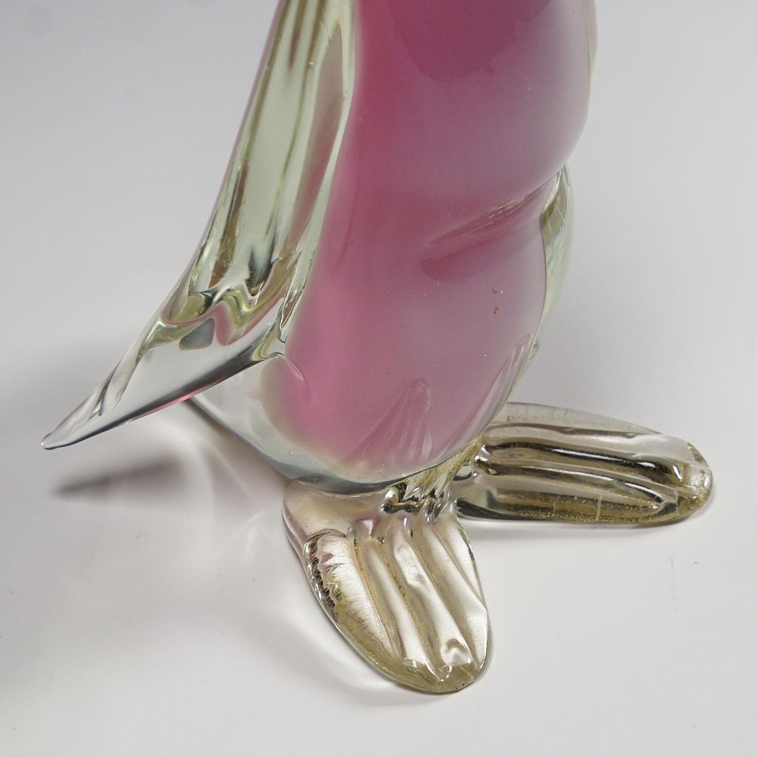 Canard en verre d'art Archimede Seguso Alabastro, Murano Italie années 50 Bon état - En vente à Berghuelen, DE