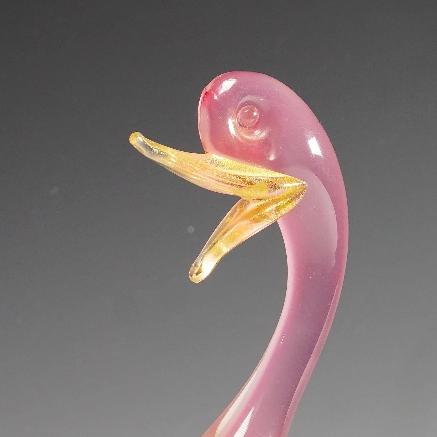 20th Century Archimede Seguso Alabastro Art Glass Duck, Murano Italy 1950s For Sale