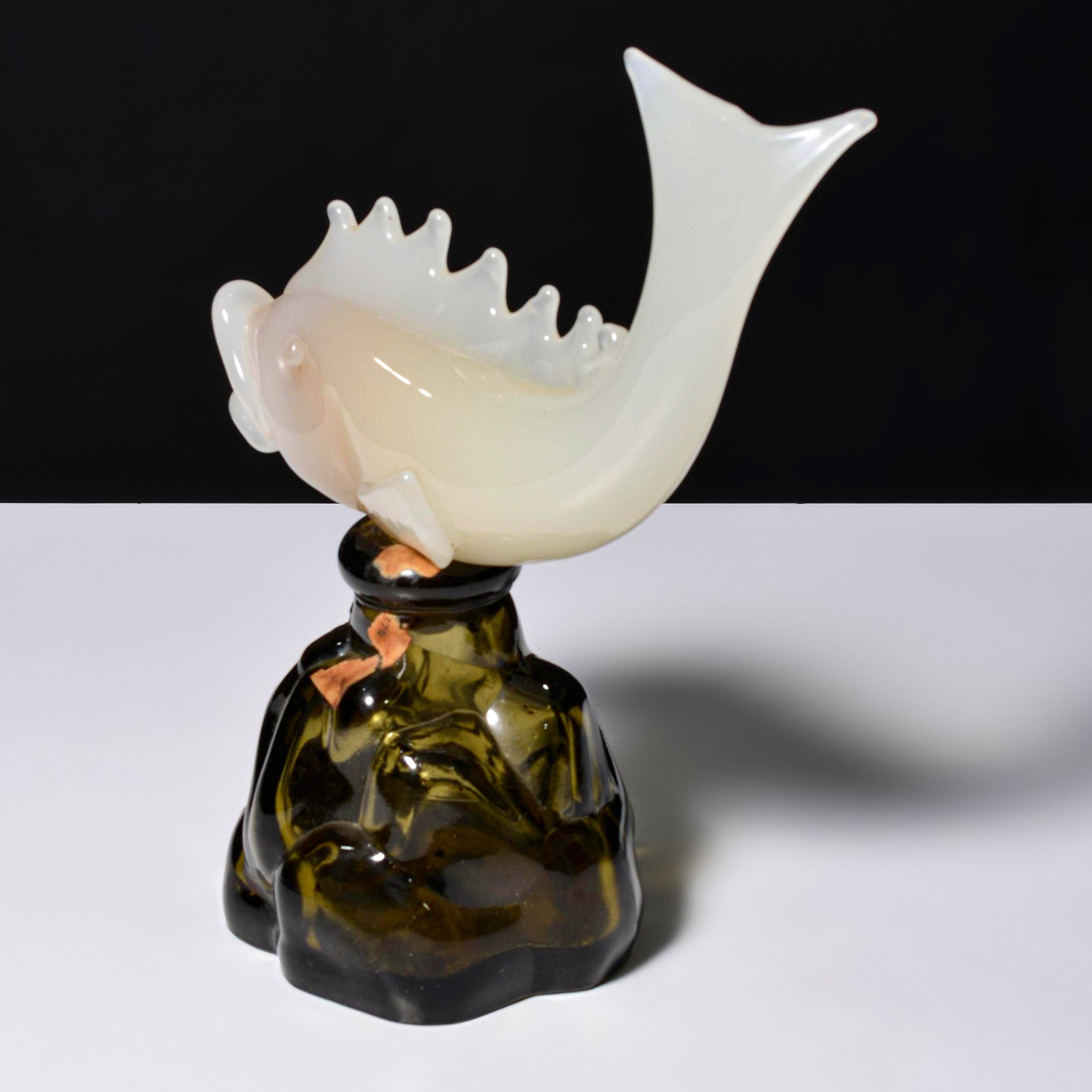 Archimede Seguso ALABASTRO Pesce Scultura / Bottiglia, Leslie Collections in vendita 1