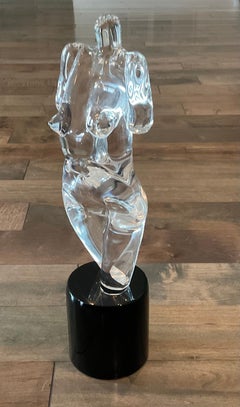 Archimede Seguso Artist Signed Murano Art Glass Nude Female Sculpture on Base