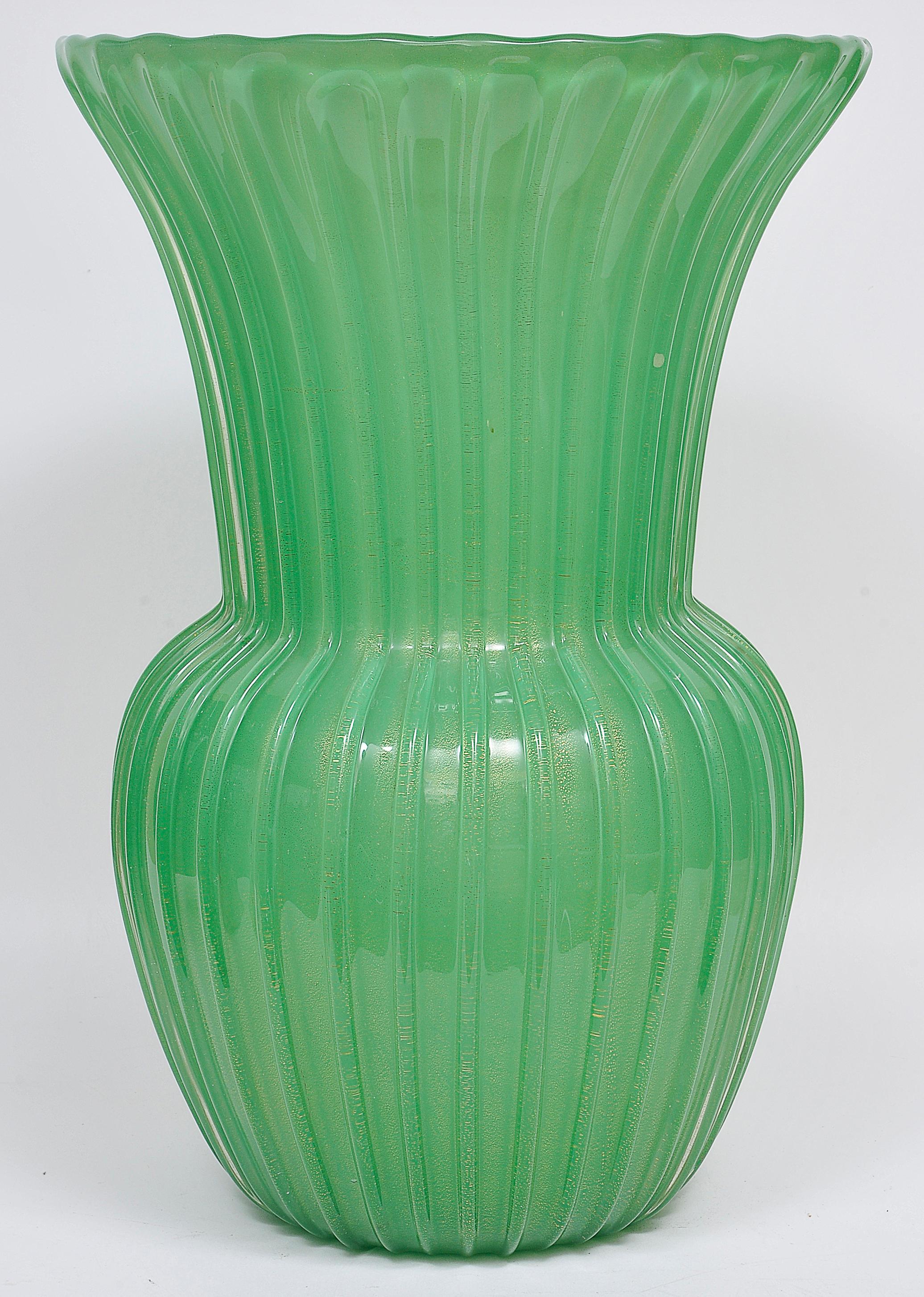 Other Archimede Seguso, Artistic Green Murano Glass, circa 1950 For Sale