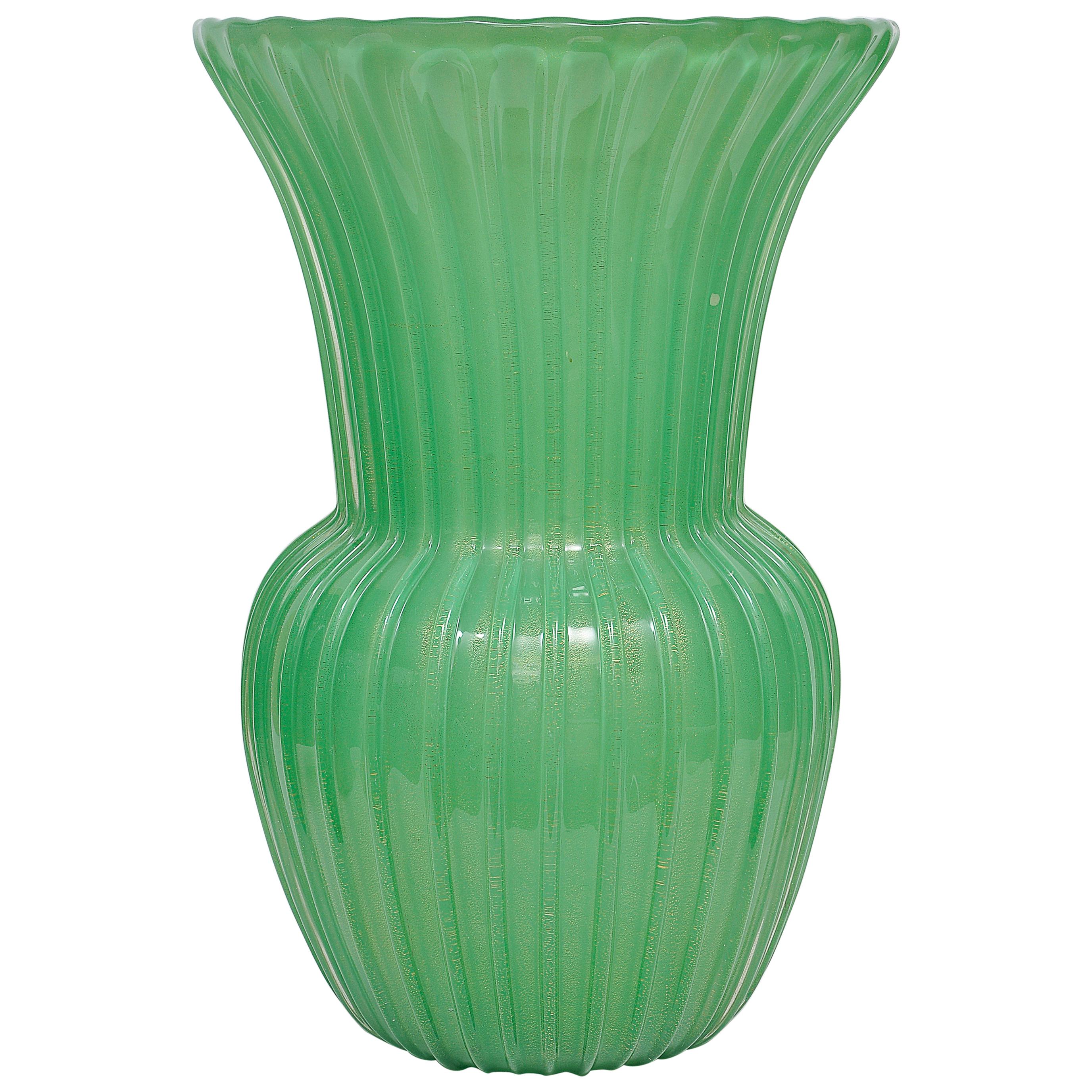 Archimede Seguso, Artistic Green Murano Glass, circa 1950 For Sale