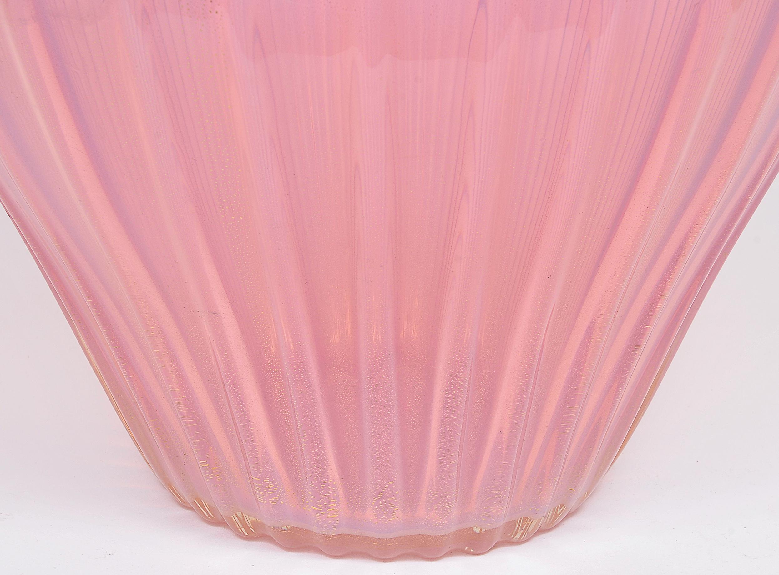 International Style Archimede Seguso, Artistic Pink Murano Glass, circa 1950 For Sale