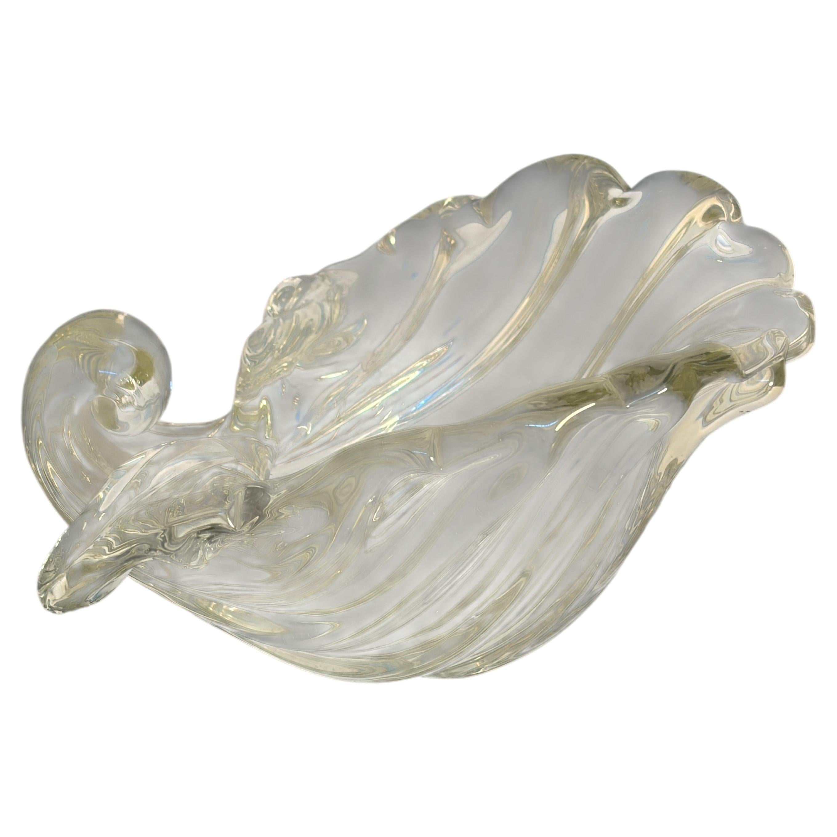 Archimede Seguso (Attributed) Murano Glass Shell Centerpiece for Cartier For Sale