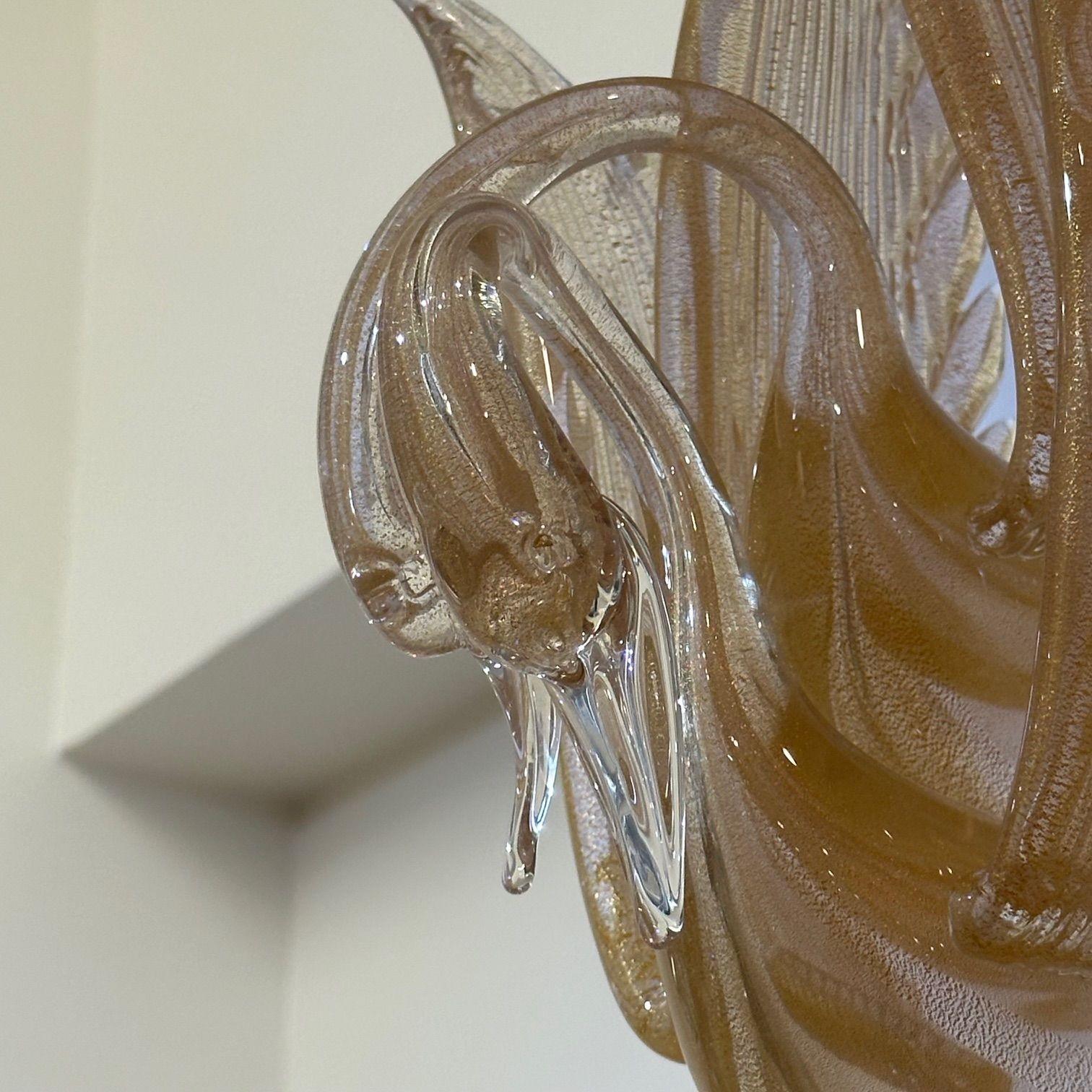 Archimede Seguso, Barovier & Toso, Moderno italiano de mediados de siglo, Apliques Cisne en Bueno estado para la venta en Manhasset, NY