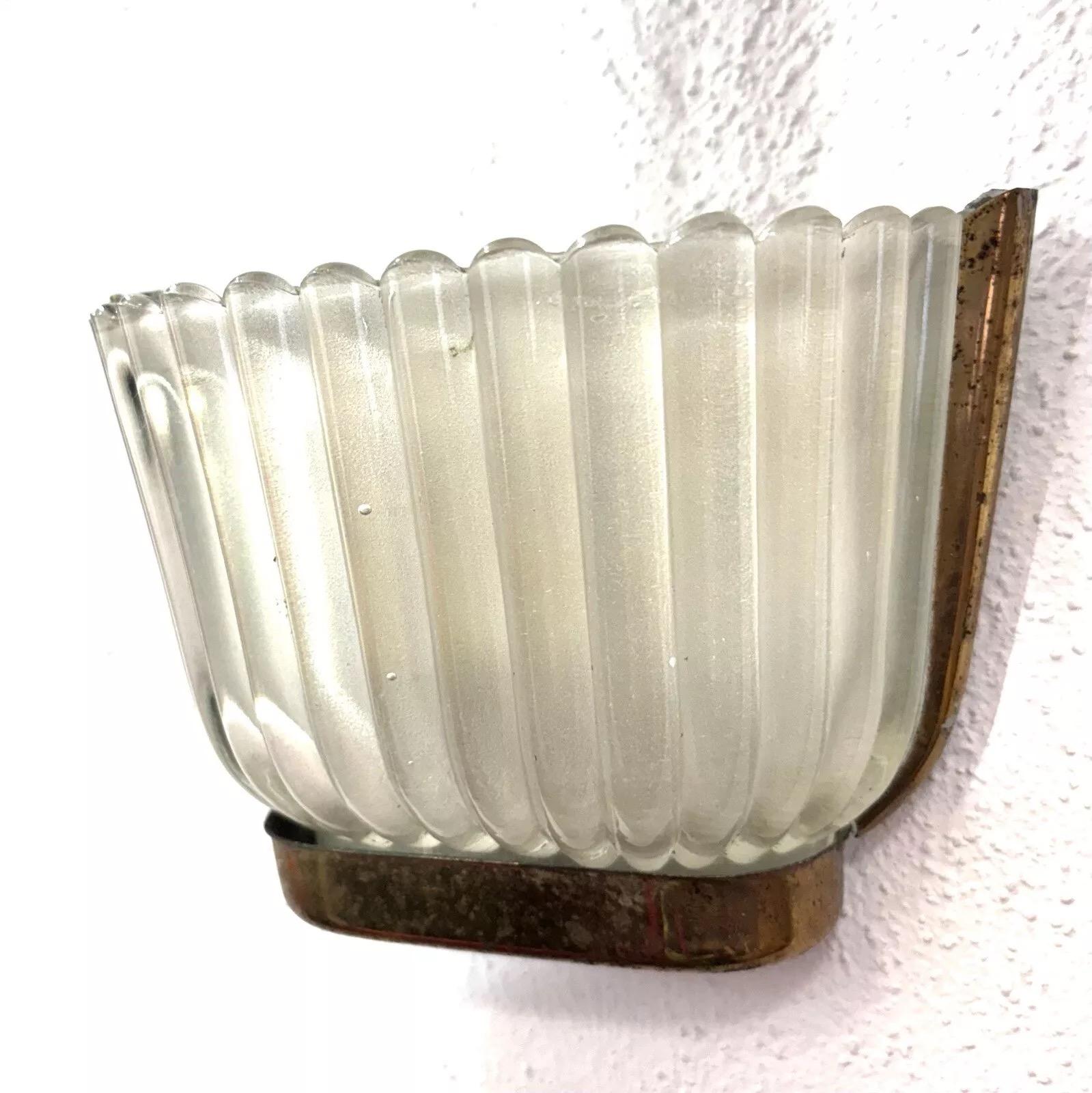 Italian Archimede Seguso Barovier & Toso Lampe murale 1920 en verre de Murano en vente