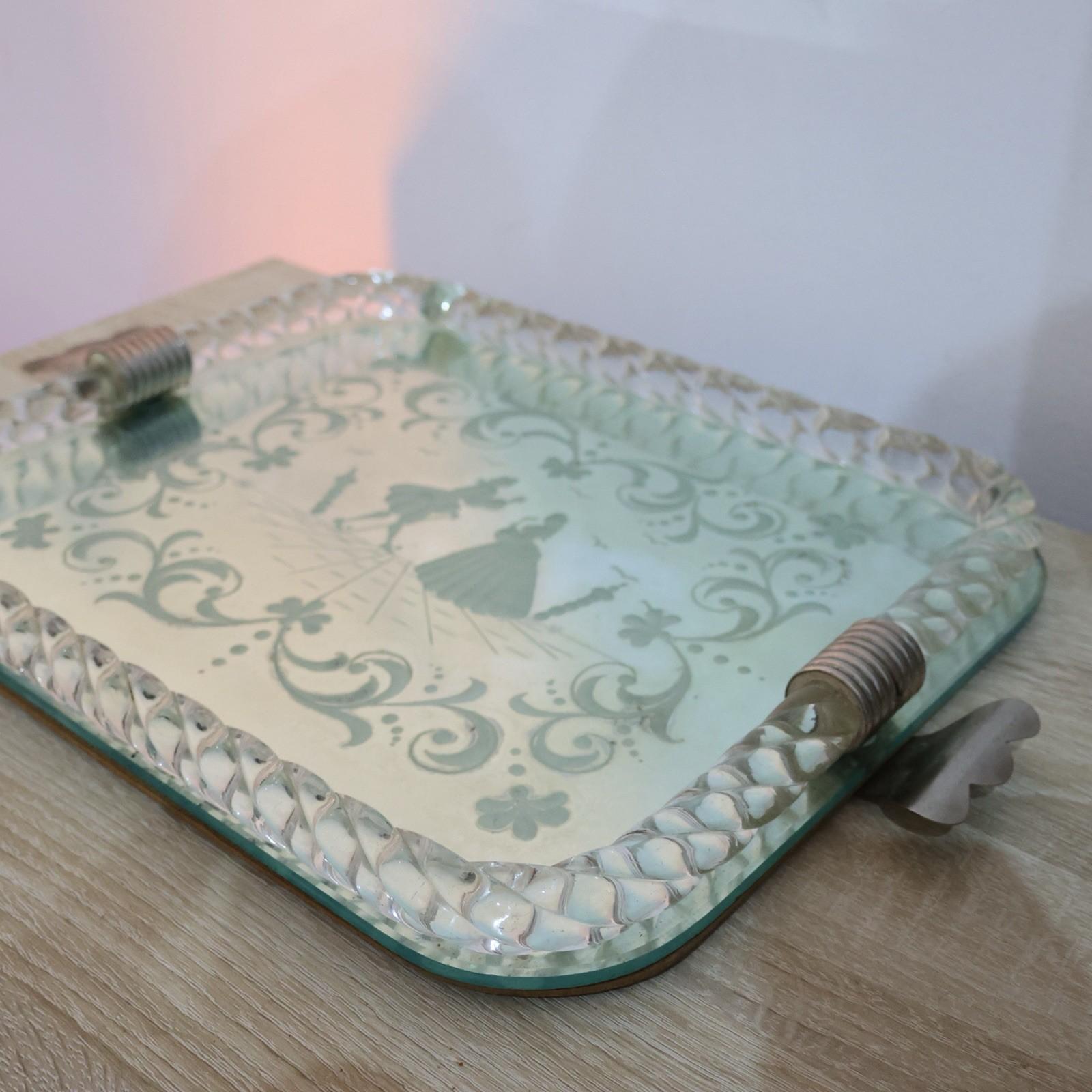 Archimede Seguso Barovier & Toso Vassoio Torchon Da Portata Venezia Anni '40 im Angebot 3