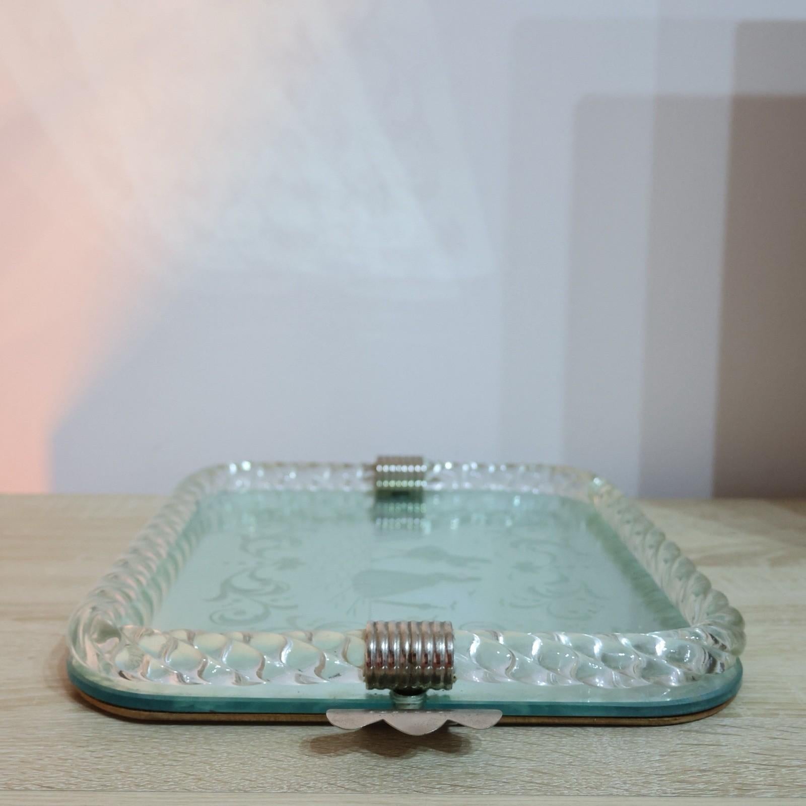 Archimede Seguso Barovier & Toso Vassoio Torchon Da Portata Venezia Anni '40 im Angebot 8