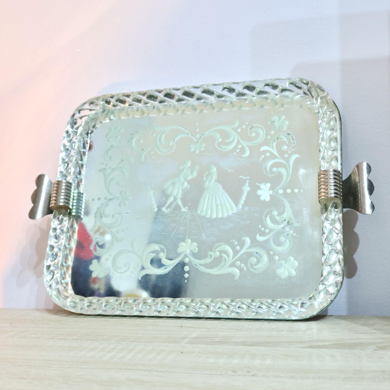 Archimede Seguso Barovier & Toso Vassoio Torchon Da Portata Venezia Anni '40 (Art déco) im Angebot