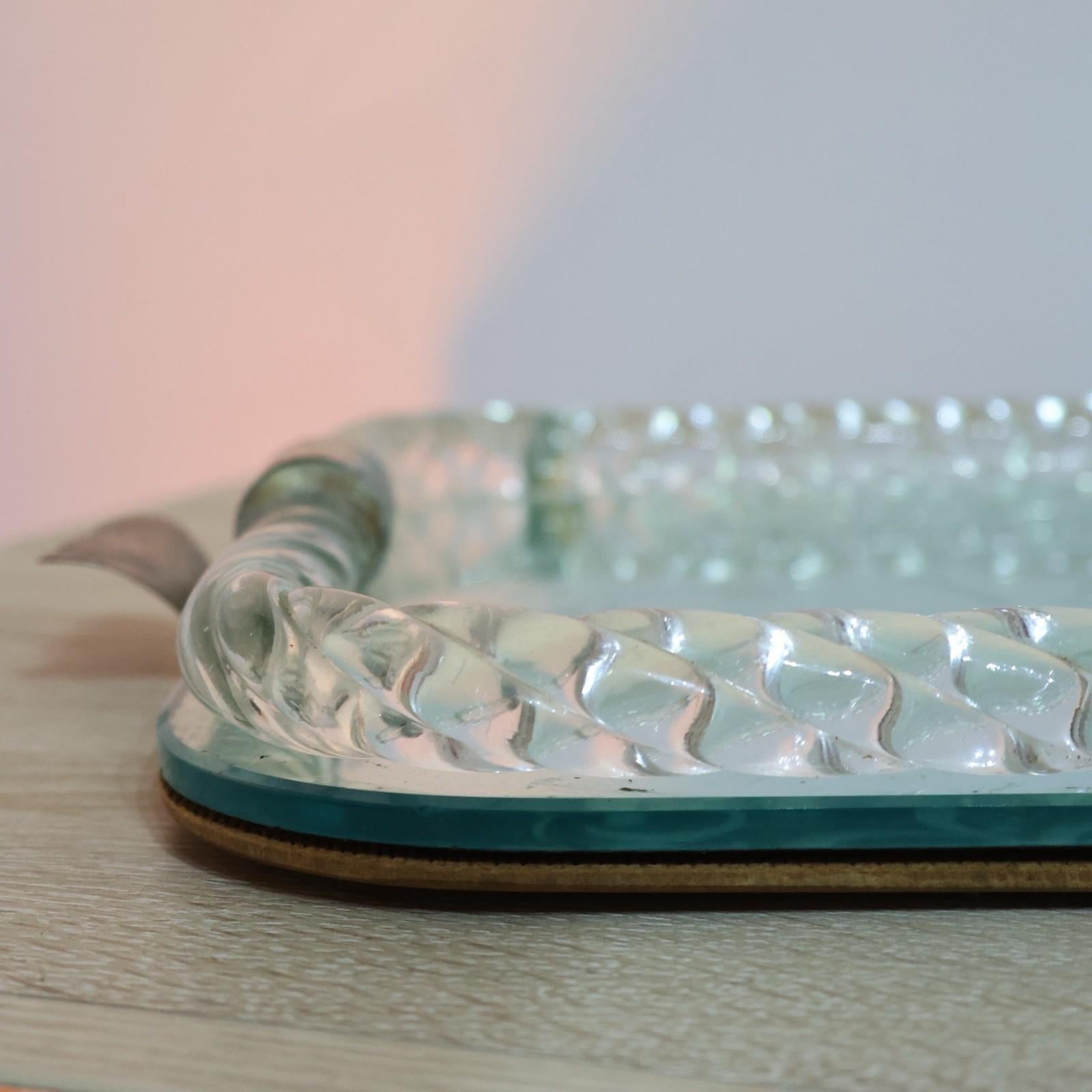 Archimede Seguso Barovier & Toso Vassoio Torchon Da Portata Venezia Anni '40 (Mitte des 20. Jahrhunderts) im Angebot