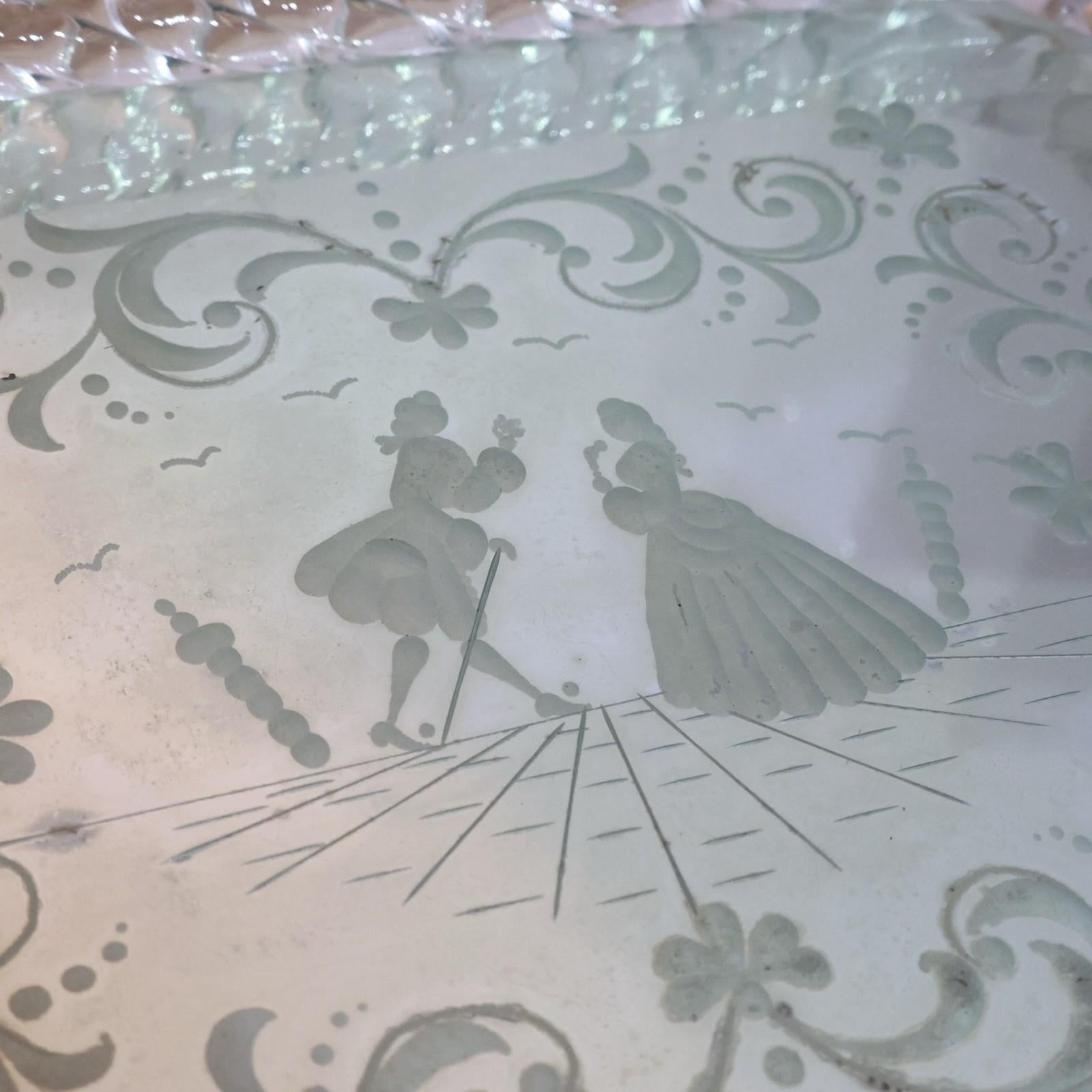 Archimede Seguso Barovier & Toso Vassoio Torchon Da Portata Venezia Anni '40 (Stahl) im Angebot