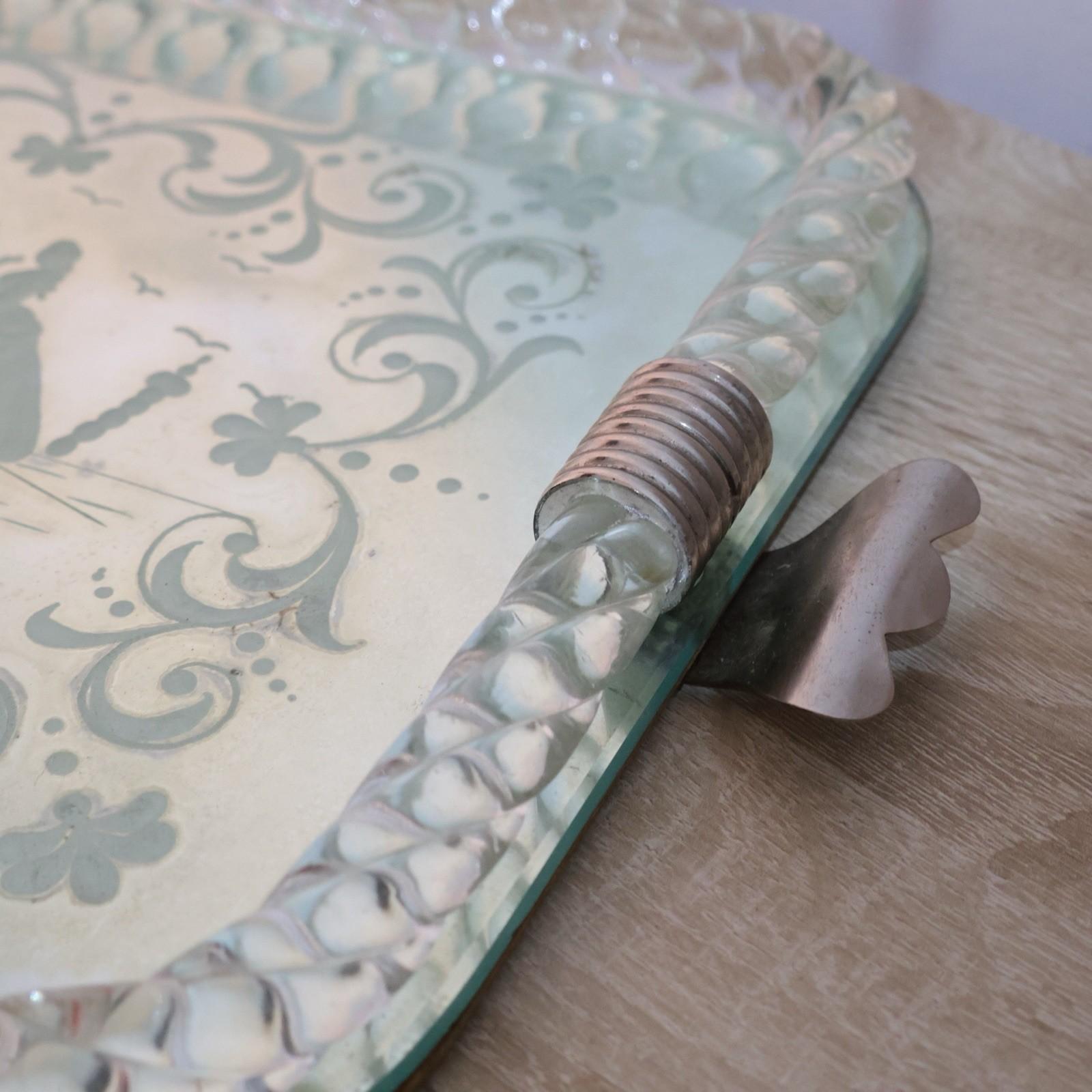 Archimede Seguso Barovier & Toso Vassoio Torchon Da Portata Venezia Anni '40 im Angebot 2