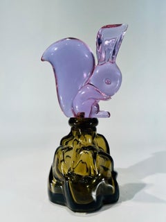 Bottiglia di Archimede Seguso in vetro di Murano per Luxardo circa 1950