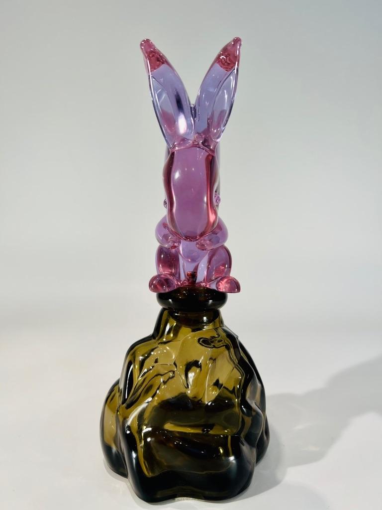 Italian Archimede Seguso bottle in Murano glass to Luxardo circa 1950 For Sale
