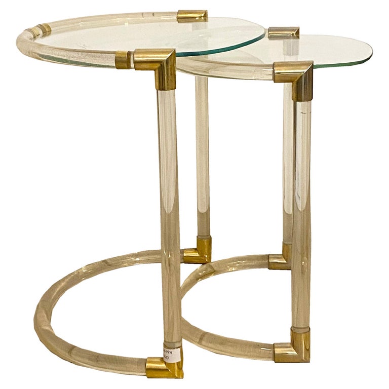 Archimede Seguso Brass and Glass Nesting Tables, Italy, 1950s For Sale at  1stDibs