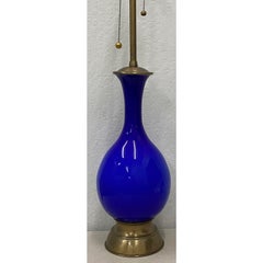 Archimede Seguso Cobalt Blue Glass Lamp, circa 1960