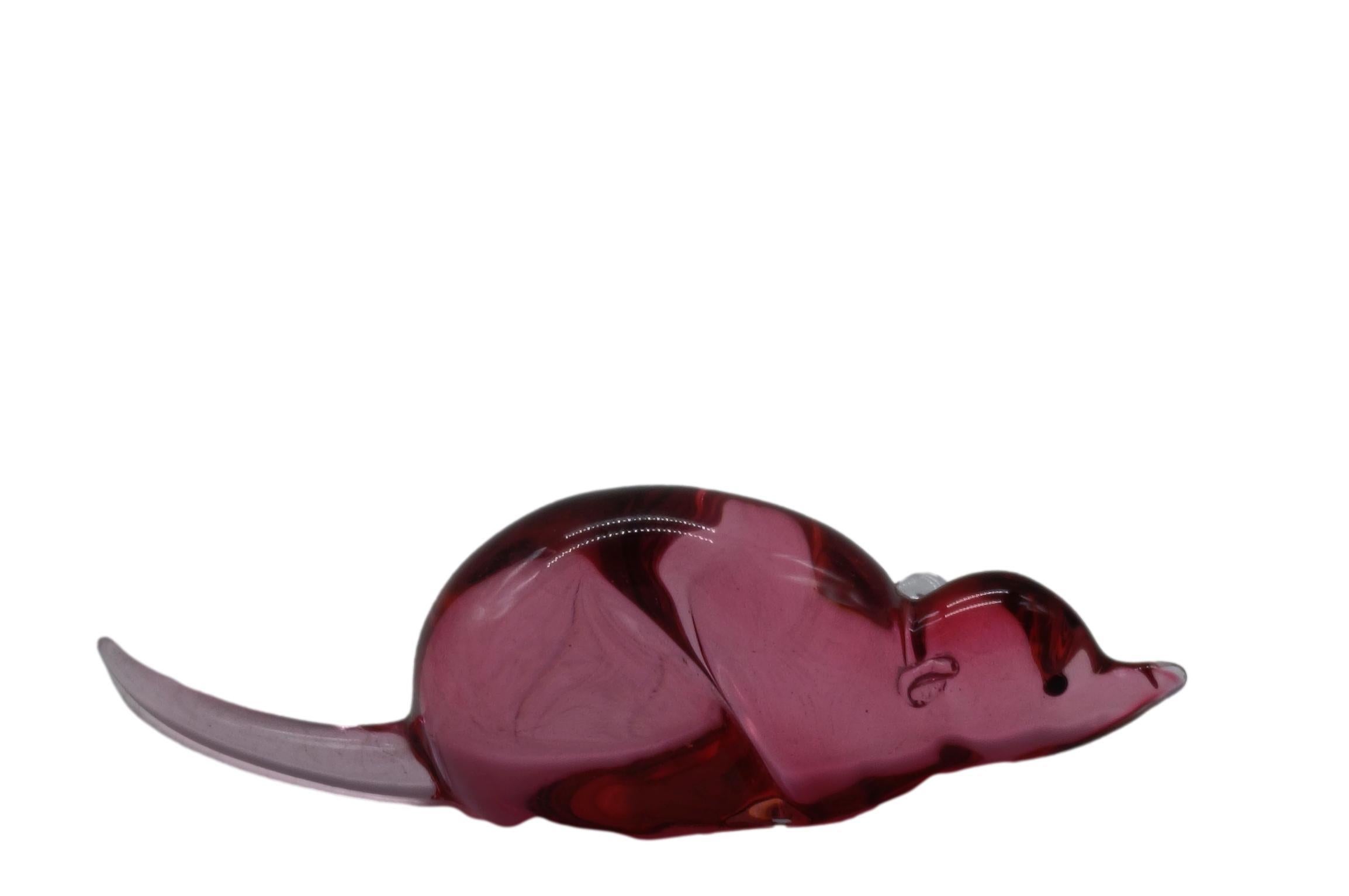 Archimede Seguso Pareja de ratones en cristal de Murano rosa, Italia años 50 Mid-20th Century en venta