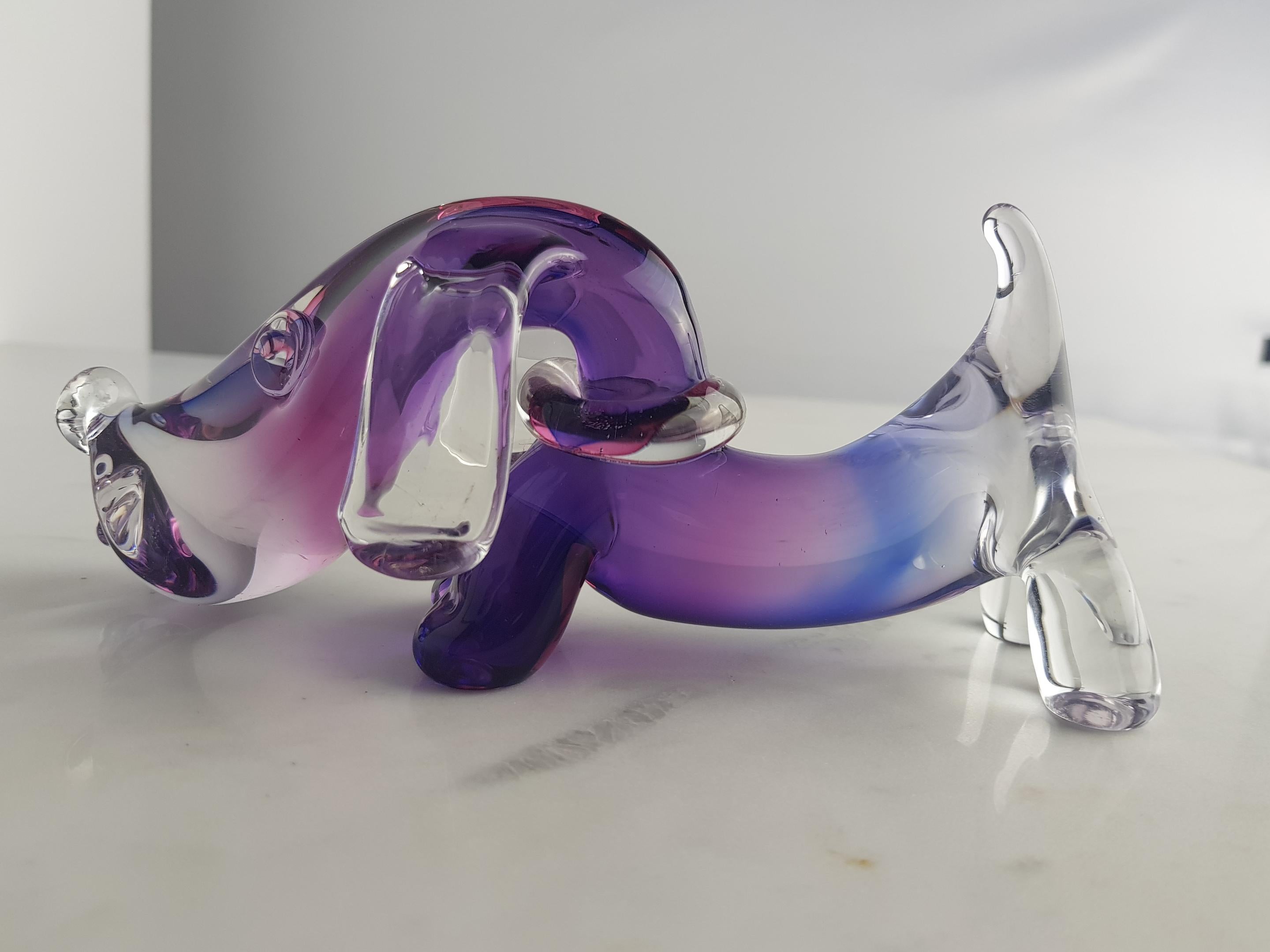 Archimede Seguso Dachshund Dog Sculpture Murano Italian Art Glass Figurine For Sale 5