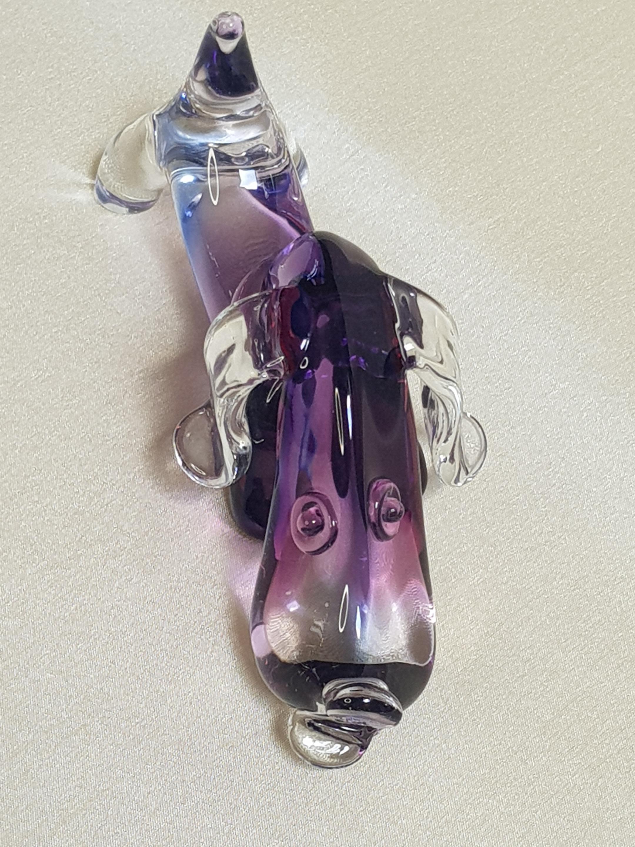 Archimede Seguso Dachshund Dog Sculpture Murano Italian Art Glass Figurine For Sale 3