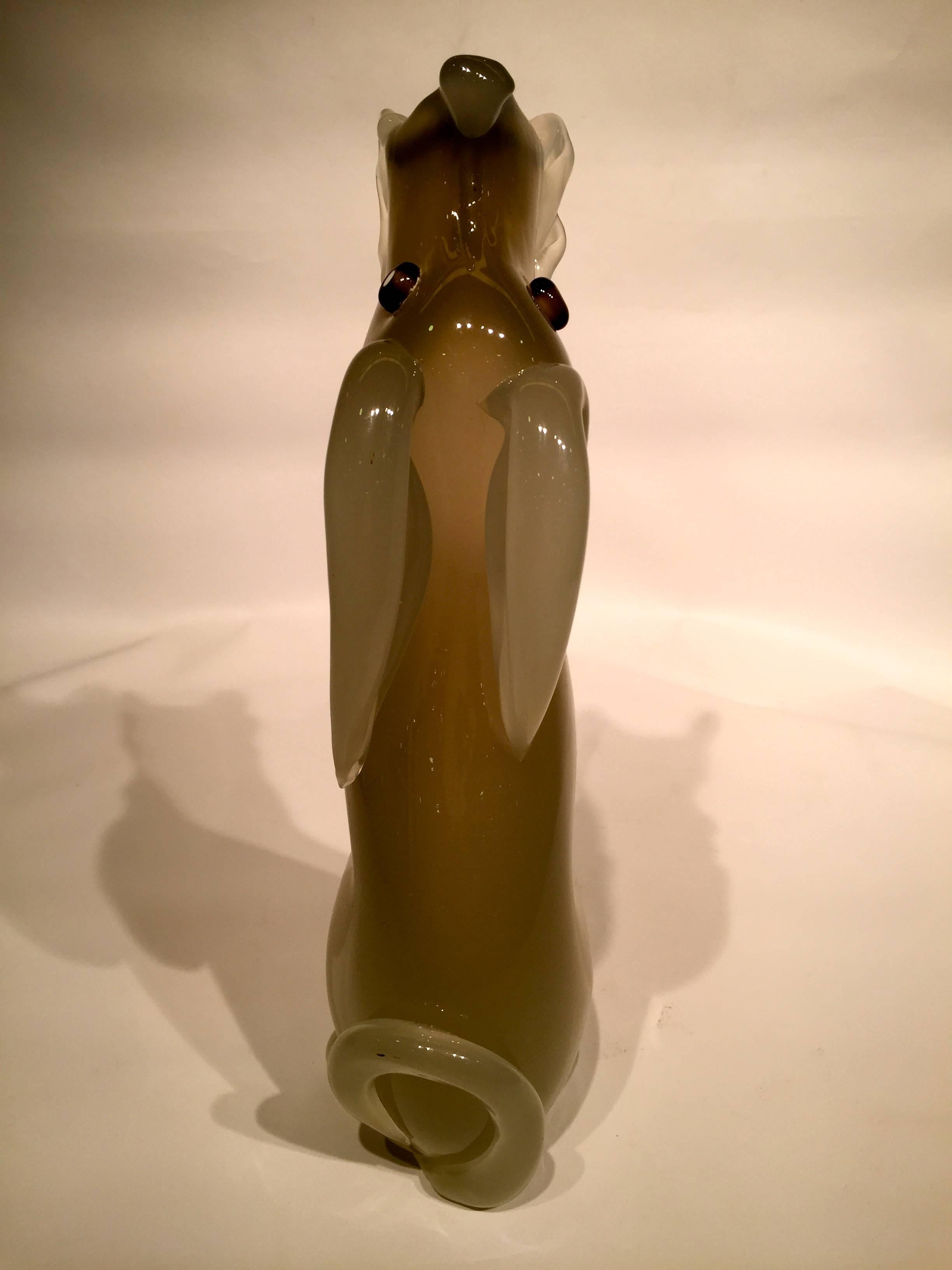 Mid-20th Century ARCHIMEDE SEGUSO Dog Gray Vase in Artistic Blown Glass of Murano, circa 1950 For Sale