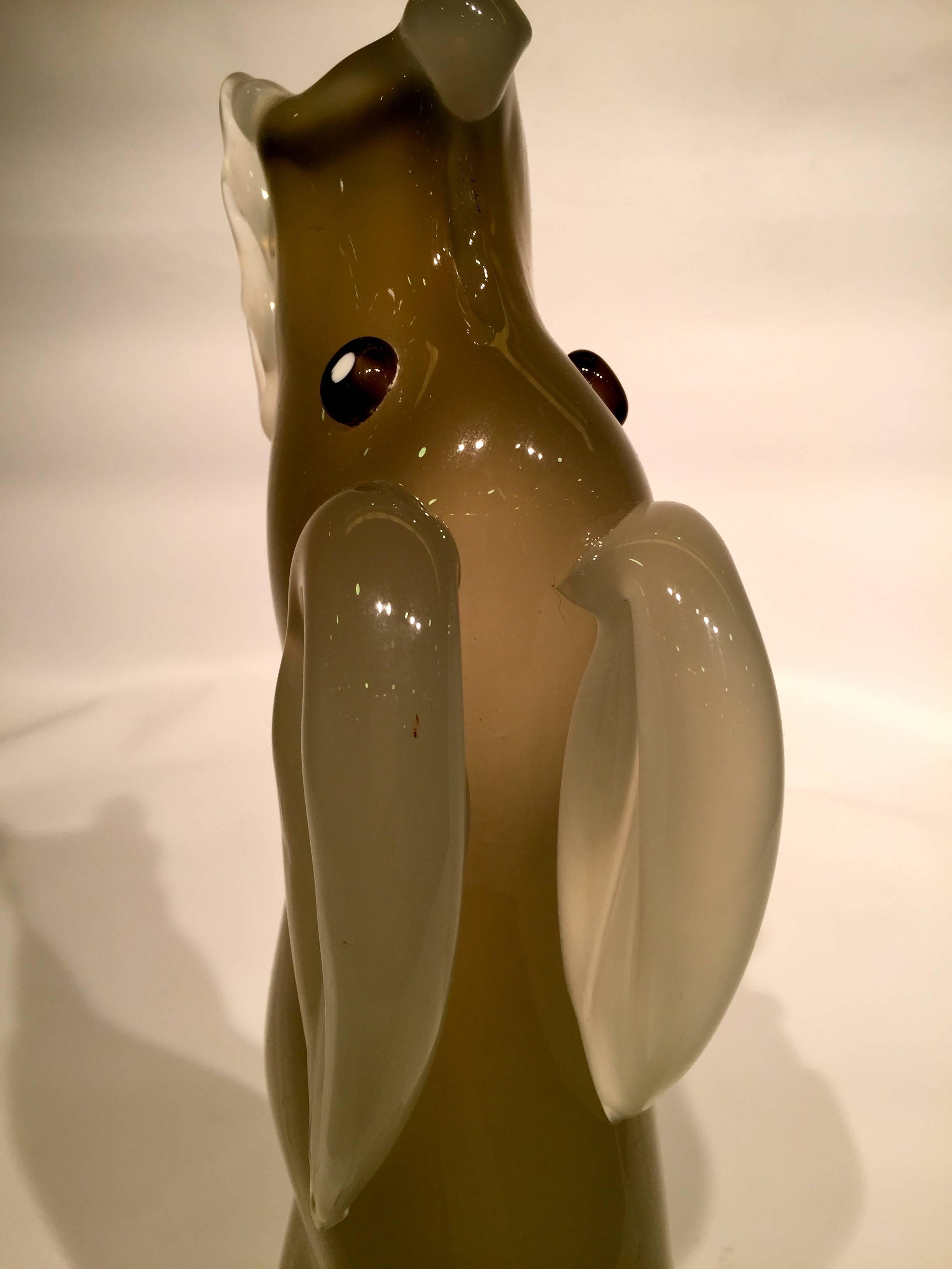 Murano Glass ARCHIMEDE SEGUSO Dog Gray Vase in Artistic Blown Glass of Murano, circa 1950 For Sale