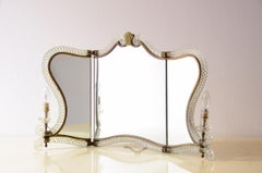 Archimede Seguso Eleganter Tischspiegel mit Glasrahmen