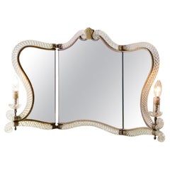 Archimede Seguso Eleganter Tischspiegel mit Glasrahmen