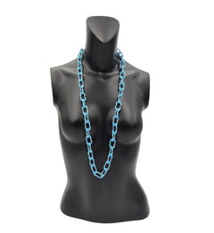 Archimede Seguso for Chanel 1960s light blue Murano glass rhinestones necklace