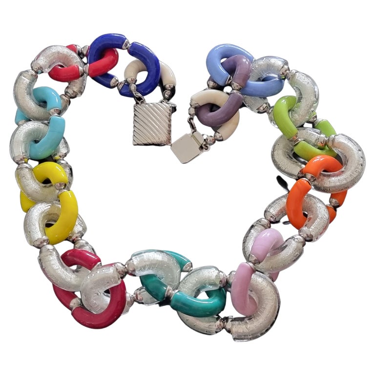 Sterling Silver 925. - Unique, collier en verre de Murano