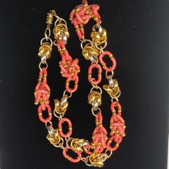 Archimede Seguso for Chanel Coral Glass Necklace, 1960s Vintage Design