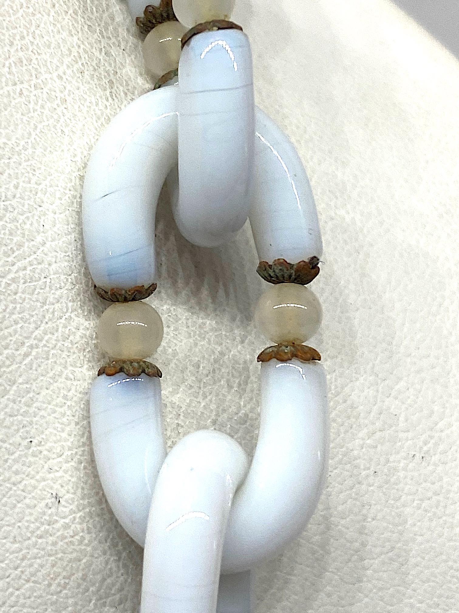 Women's Archimede Seguso for Chanel White Opaline Murano Glass 1960s Necklace