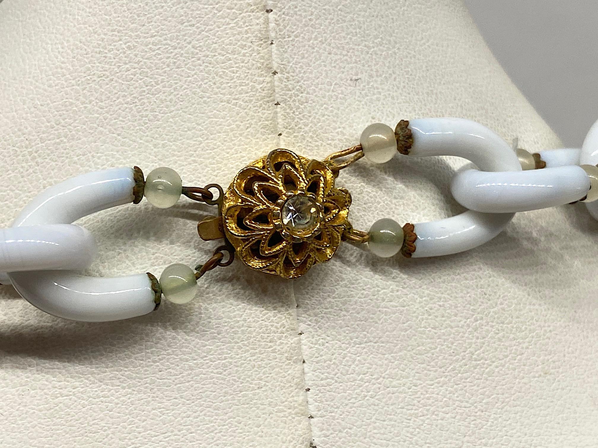 Archimede Seguso for Chanel White Opaline Murano Glass 1960s Necklace 2