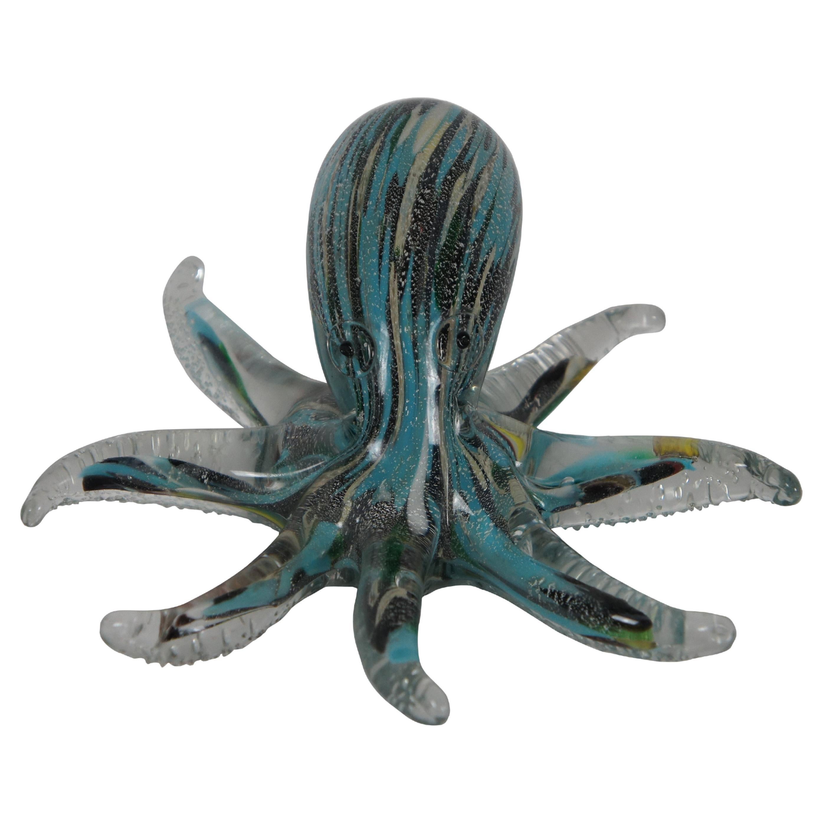 Archimede Seguso for Murano Handblown Art Glass Octopus Paperweight Sculpture 