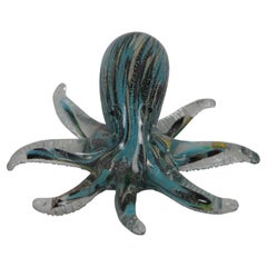 Archimede Seguso for Murano Handblown Art Glass Octopus Paperweight Sculpture 