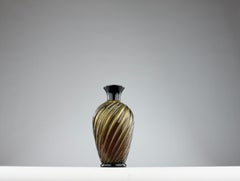 Archimede Seguso, Gold Spiral Vase, Circa 1990