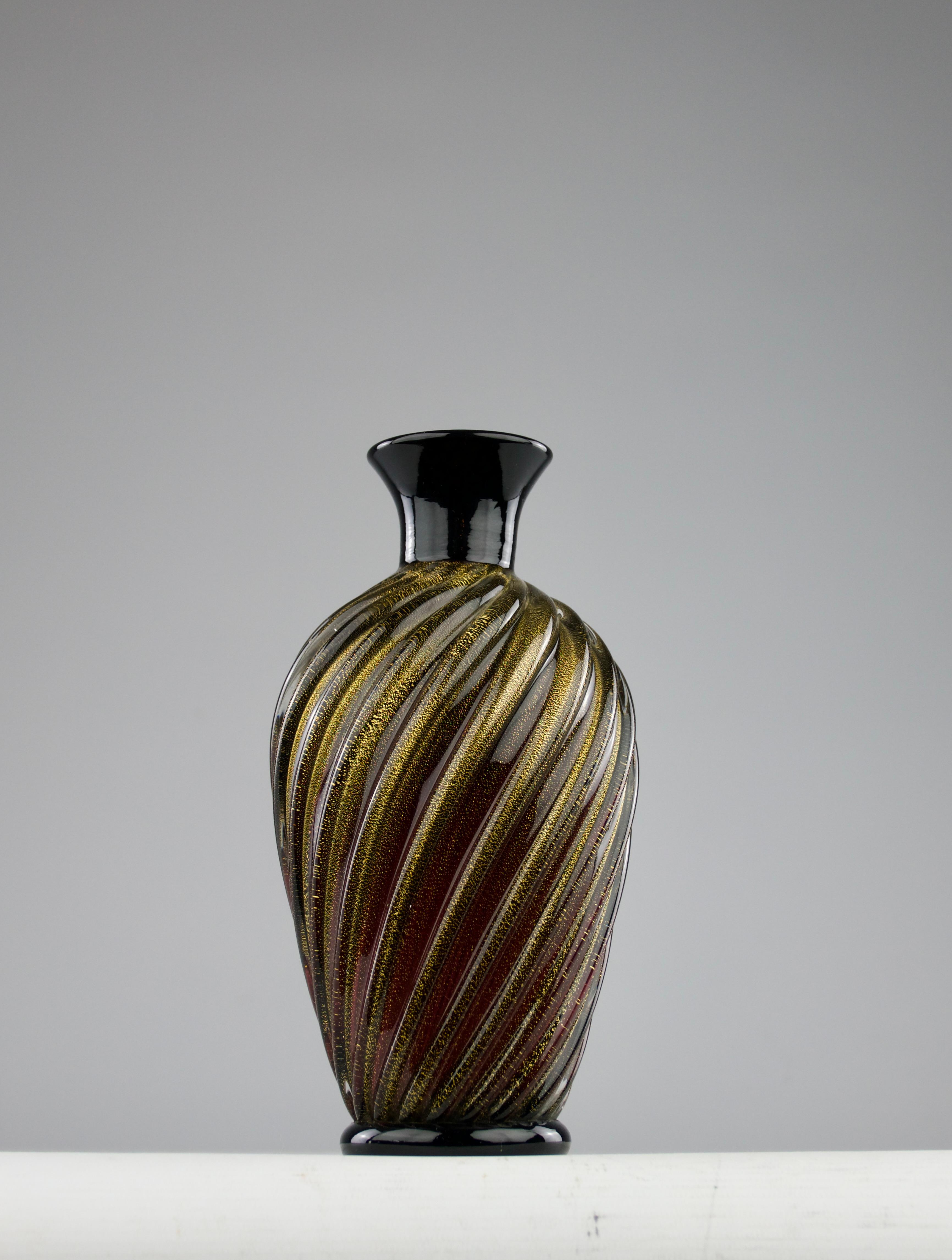 Italiano Archimede Seguso, Vaso a spirale d'oro, CIRCA 1990 in vendita