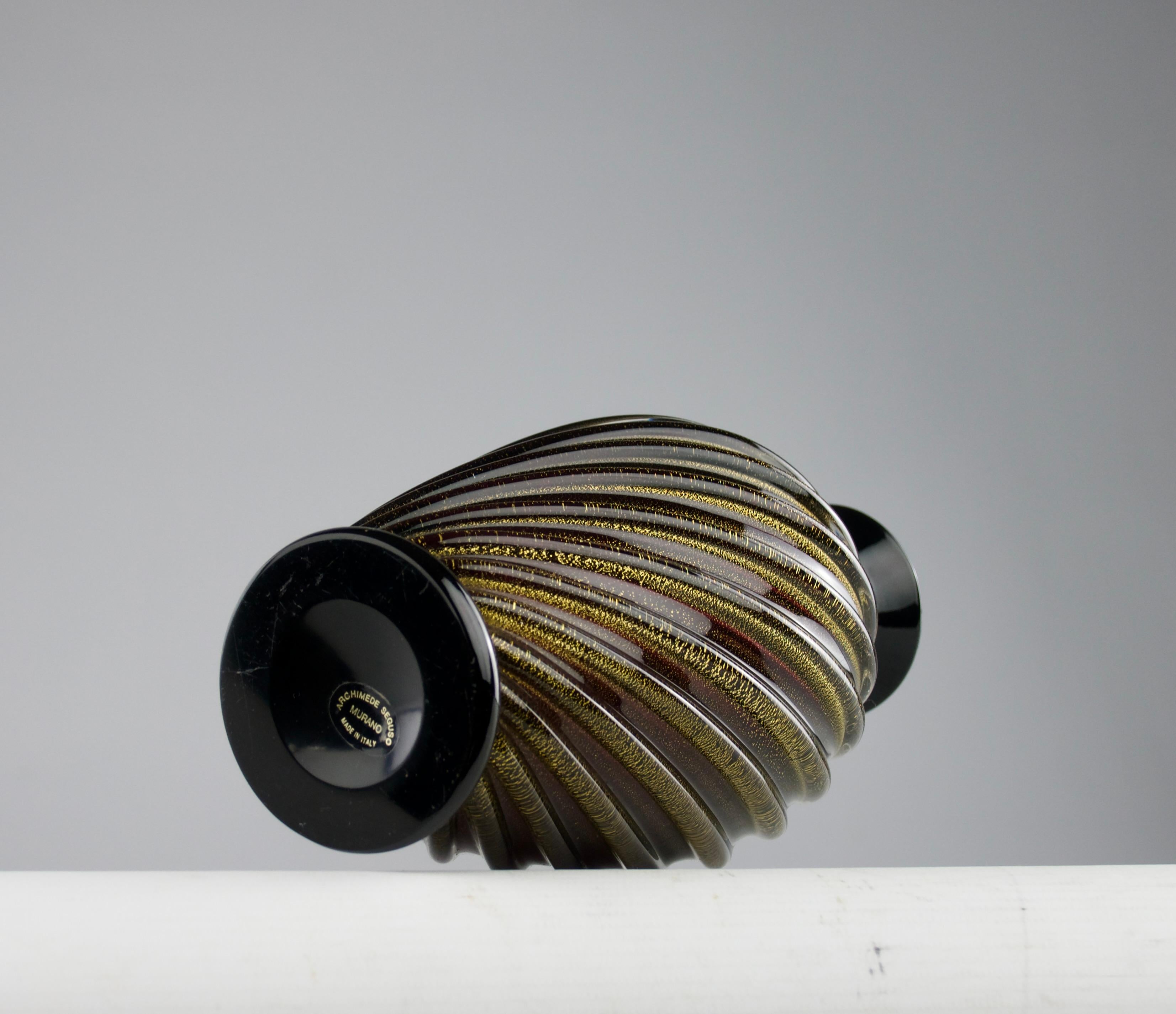 Oro Archimede Seguso, Vaso a spirale d'oro, CIRCA 1990 in vendita