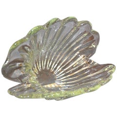 Archimede Seguso Centro de mesa de concha de almeja de cristal de Murano soplado, Italia