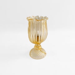 Archimede Seguso Handmade Murano Glass Table Lamp Gold Italian Art Deco 1960s