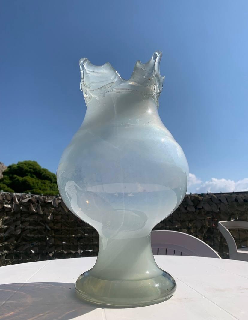 Mid-Century Modern Archimedes Seguso imperial unique and rare lattimo glass vase. 1955-1960 For Sale