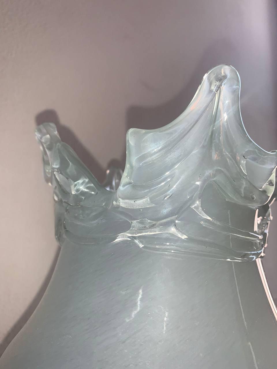 Fait main Vase impérial en verre lattimo d'Archimede Seguso, unique et rare. 1955-1960 en vente