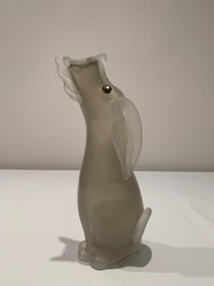 Archimede Seguso in opaline Murano glass c 1950 dog bootle.