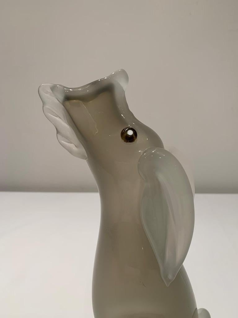 Mid-Century Modern Archimede Seguso in opaline Murano glass c 1950 dog vase. For Sale