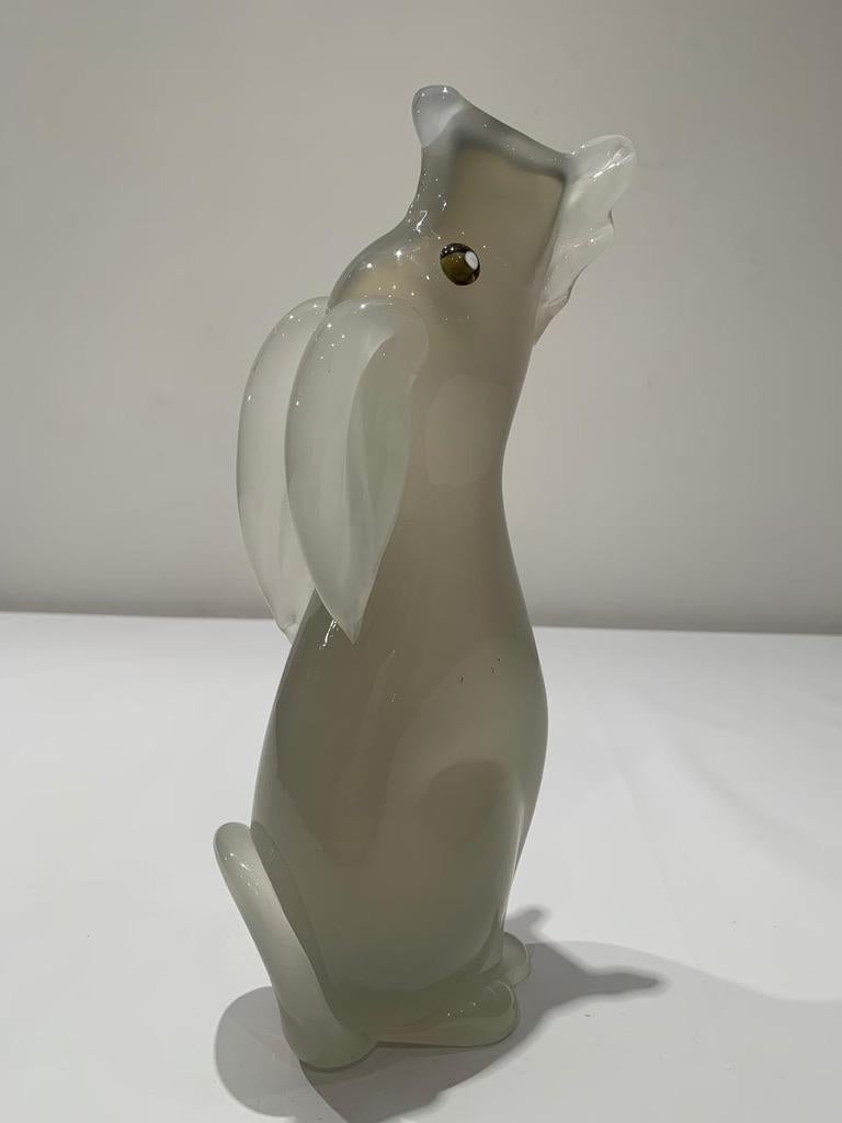 Other Archimede Seguso in opaline Murano glass c 1950 dog vase. For Sale